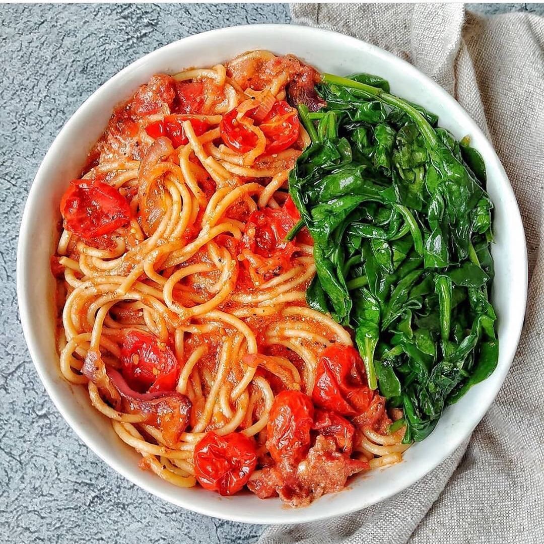 Vegan Spaghetti with Ricotta Marinara