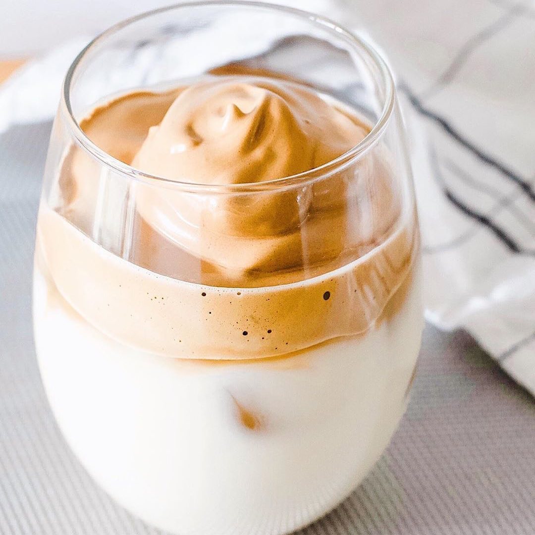 Homemade Whipped Dalgona Coffee Beverage