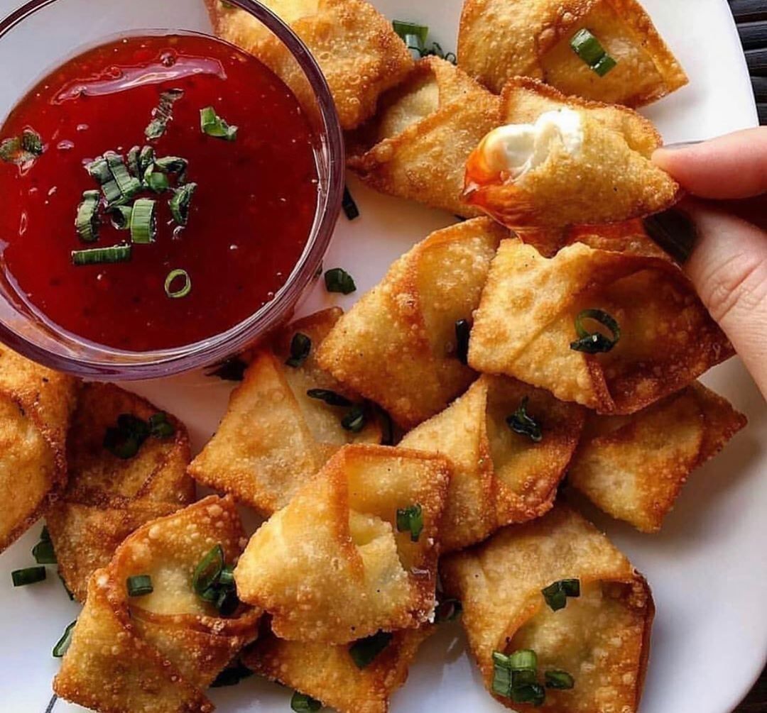 Vegan Cream Cheese and Scallion Wontons
