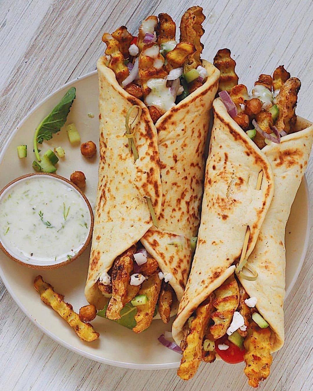 Veggie Gyros with Homemade Vegan Tzatziki