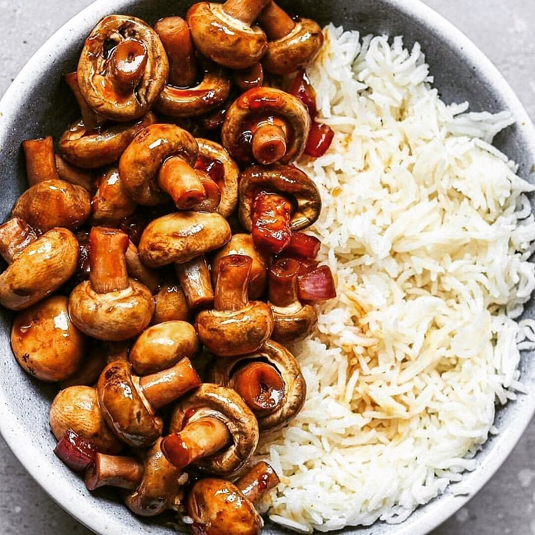 Vegan Miso Glazed Button Mushrooms