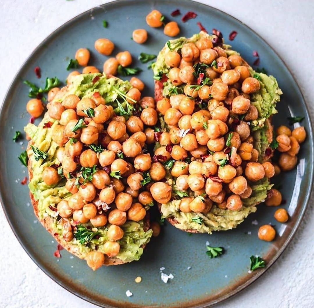 Roasted Chickpeas and Avocado Toast