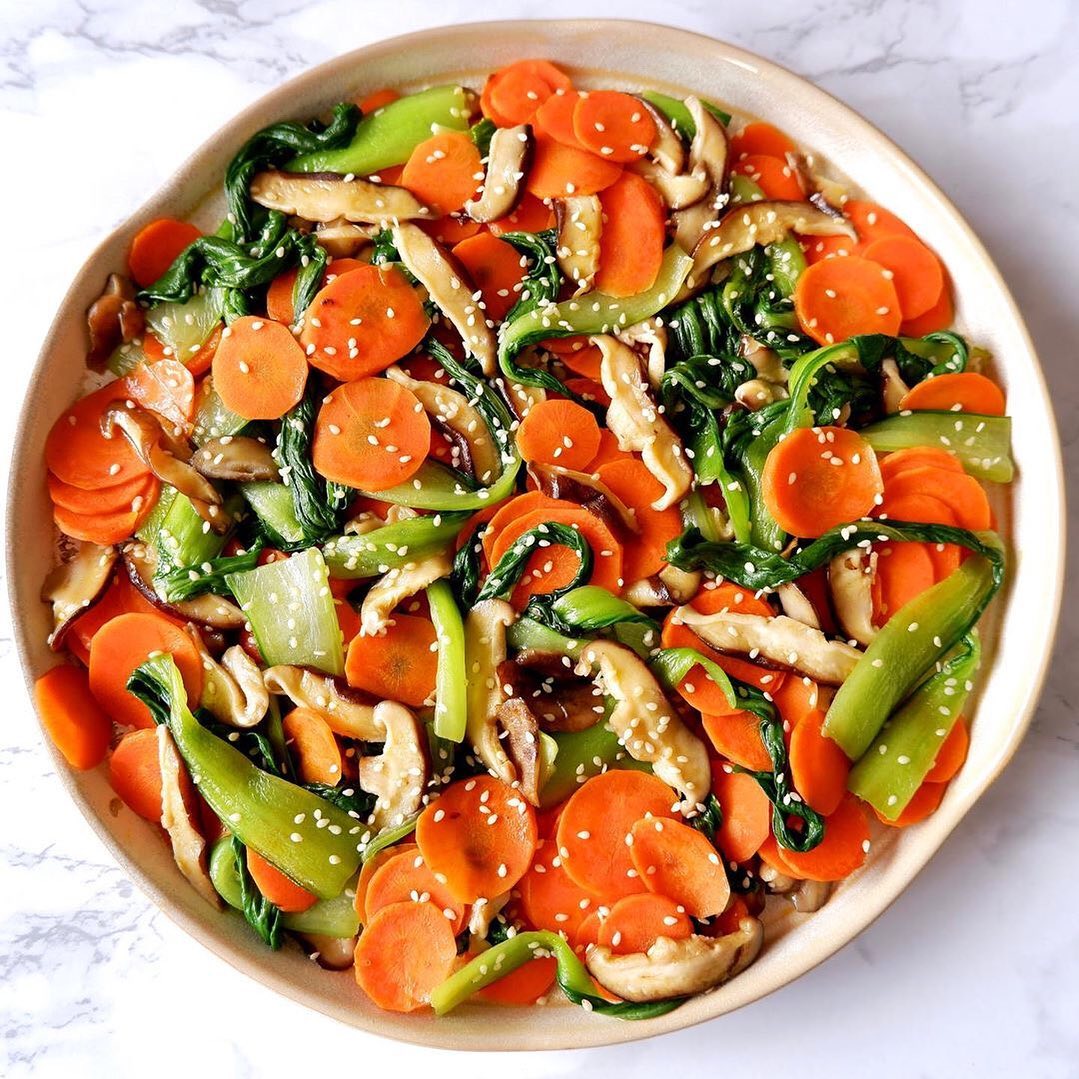 Sesame Bok Choy and Carrots Stir-Fry