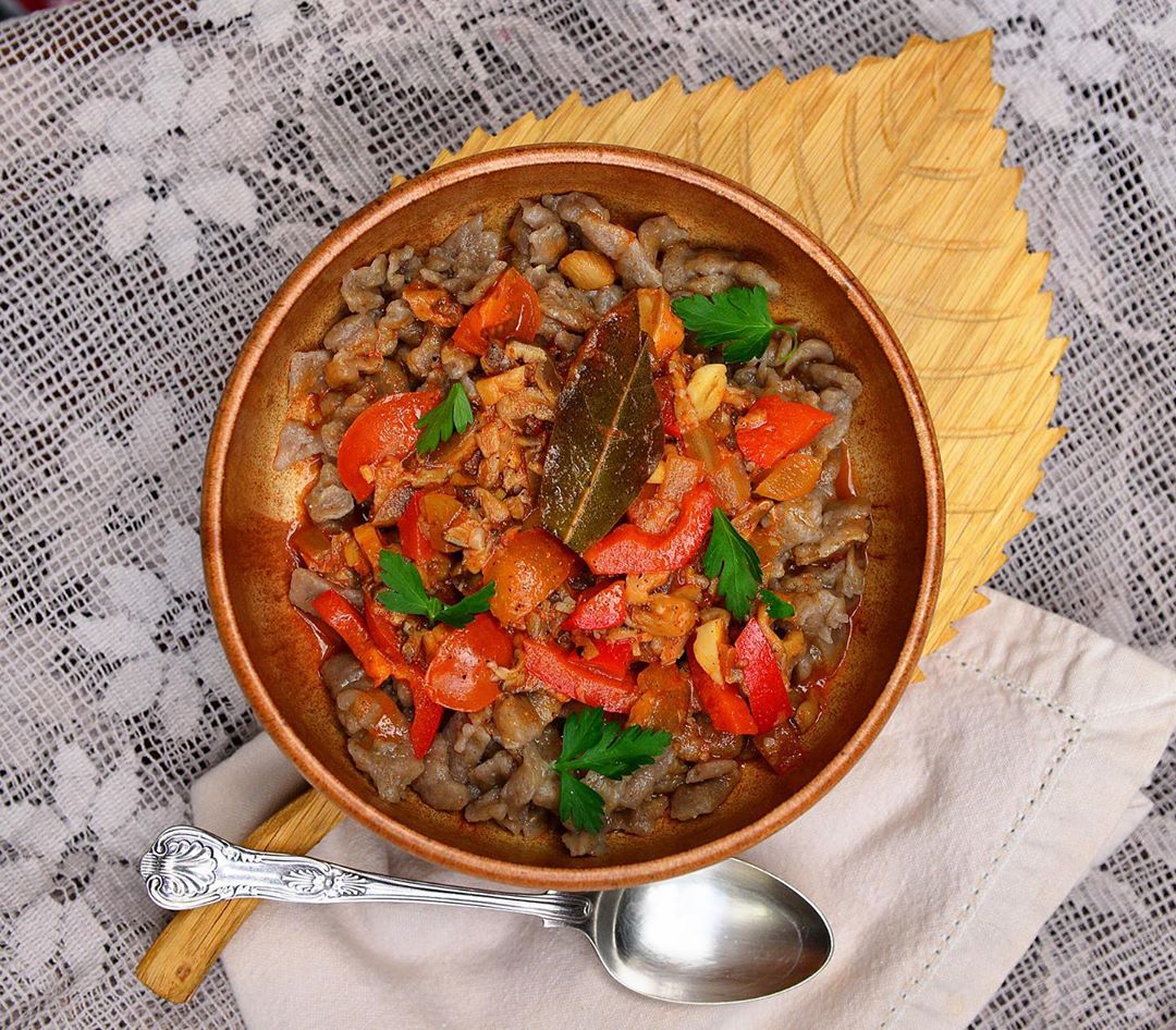 Mom's Oyster Mushroom Perkelt with Halusky