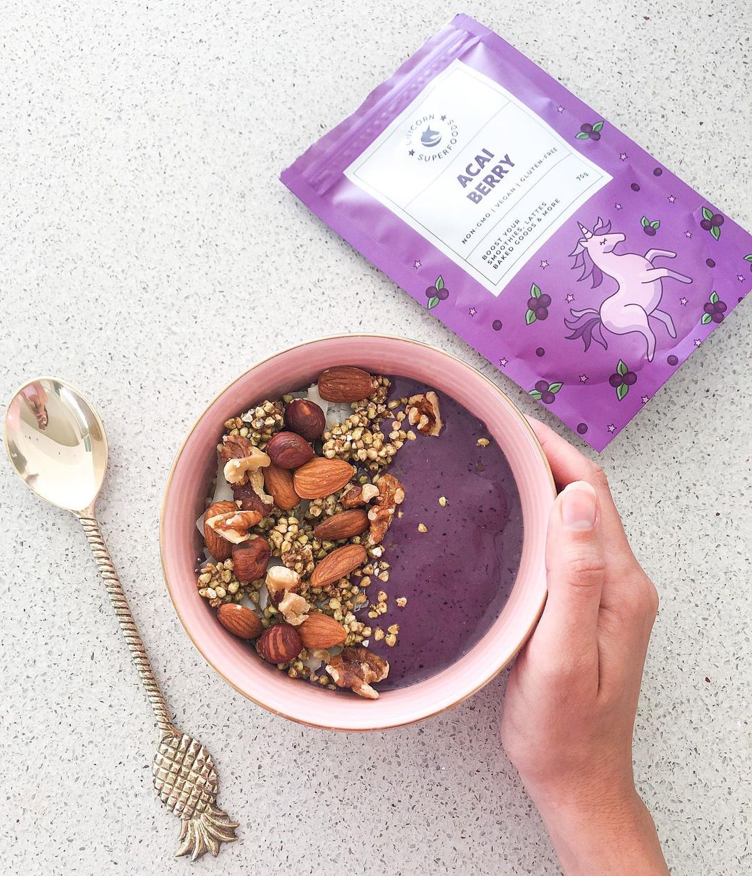 Acai Smoothie Bowl with Banana and Berries