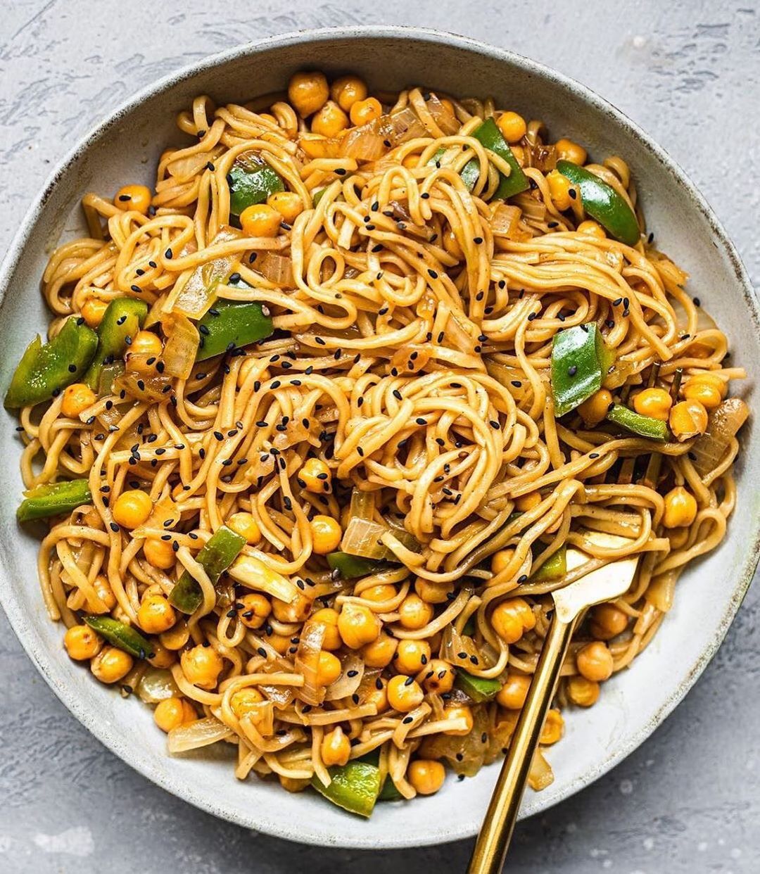 Simple Vegan Chickpea Noodles Dish