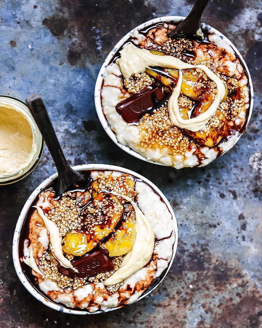 Cashew Butter Coconut Yoghurt Porridge with Maple Banana