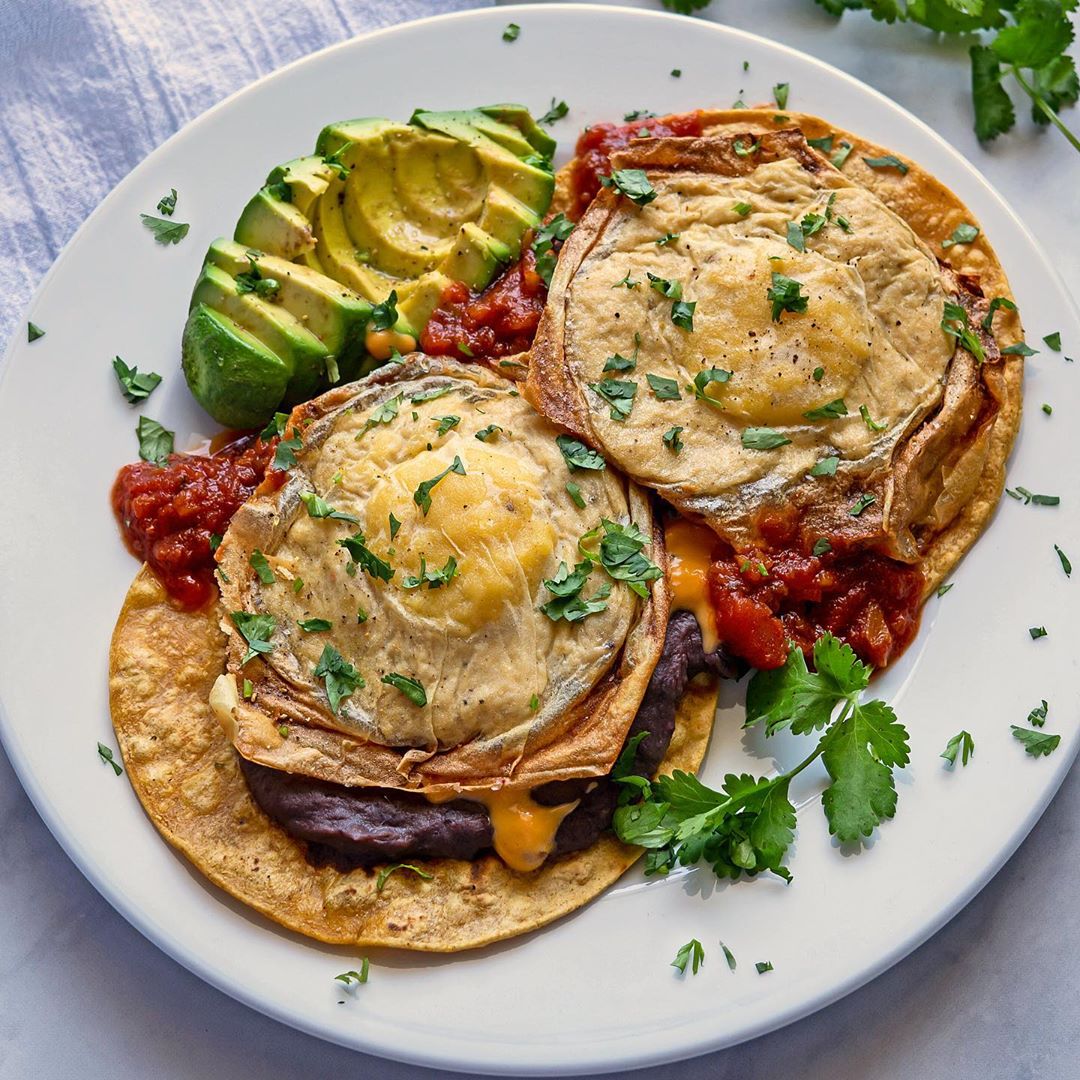 Vegan Huevos Rancheros with Black Beans and Salsa