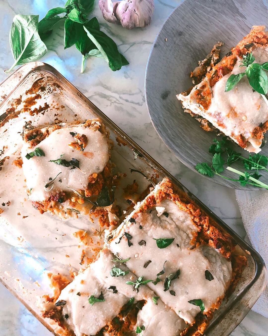 Plant-Based Lasagna with Homemade Mozzarella Cheese