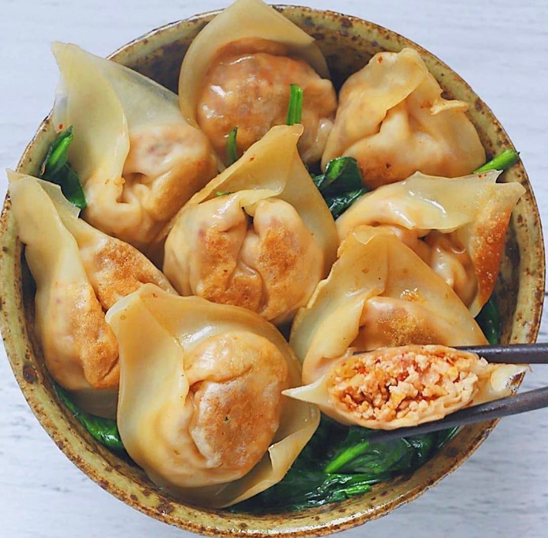 Pan Fried Kimchi Dumplings