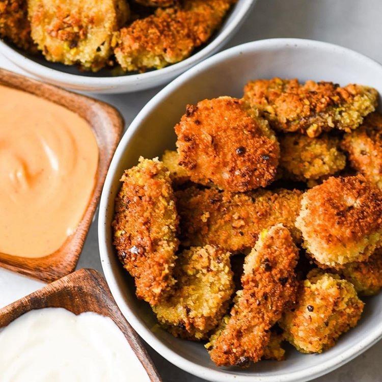 Crispy Jalapeño Pistachio Crusted Oyster Mushrooms