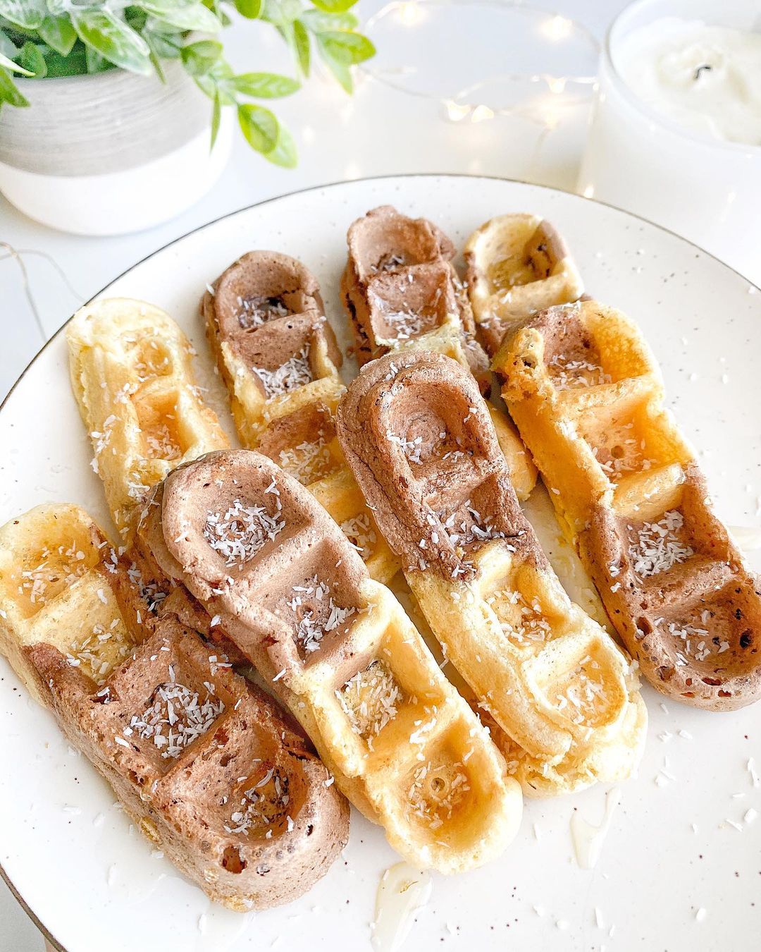 Marbled Waffle Sticks with Vanilla and Chocolate