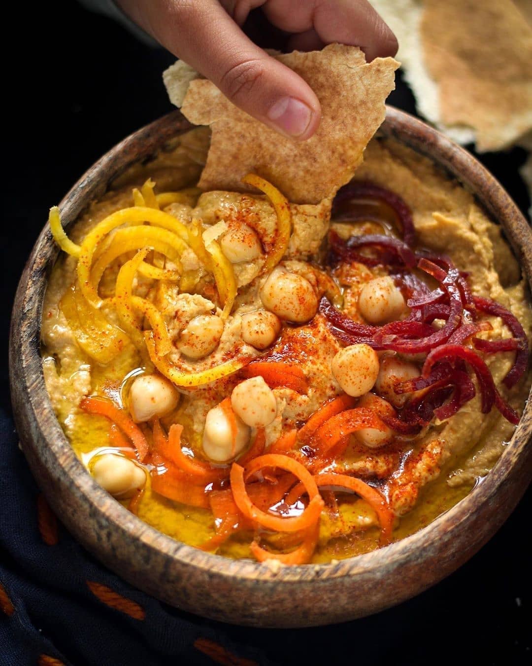 Roasted Rainbow Carrots Hummus