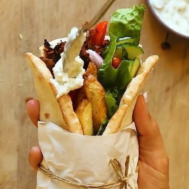 Homemade Vegan Jackfruit Gyros