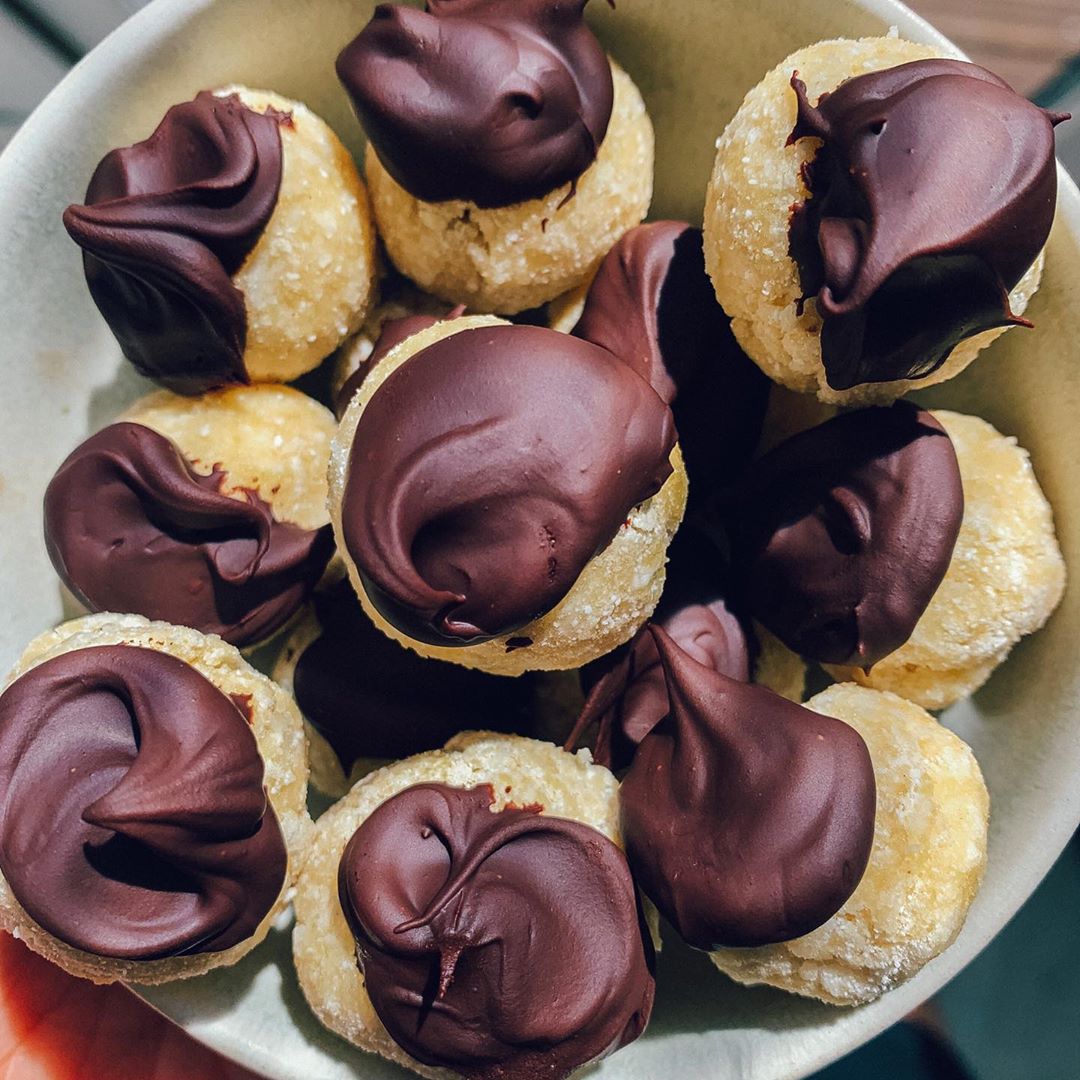 Coconut and Lemon Bliss Balls with Chocolate Whip