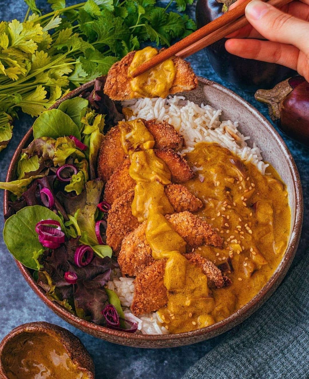 Vegan Aubergine Katsu Curry