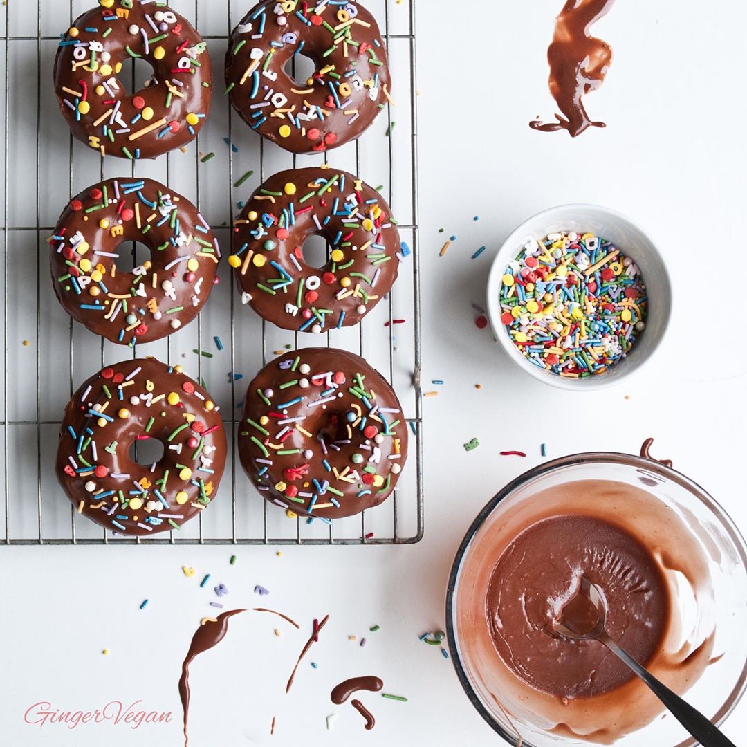 Vegan Chocolate Doughnuts with Wholemeal Flour