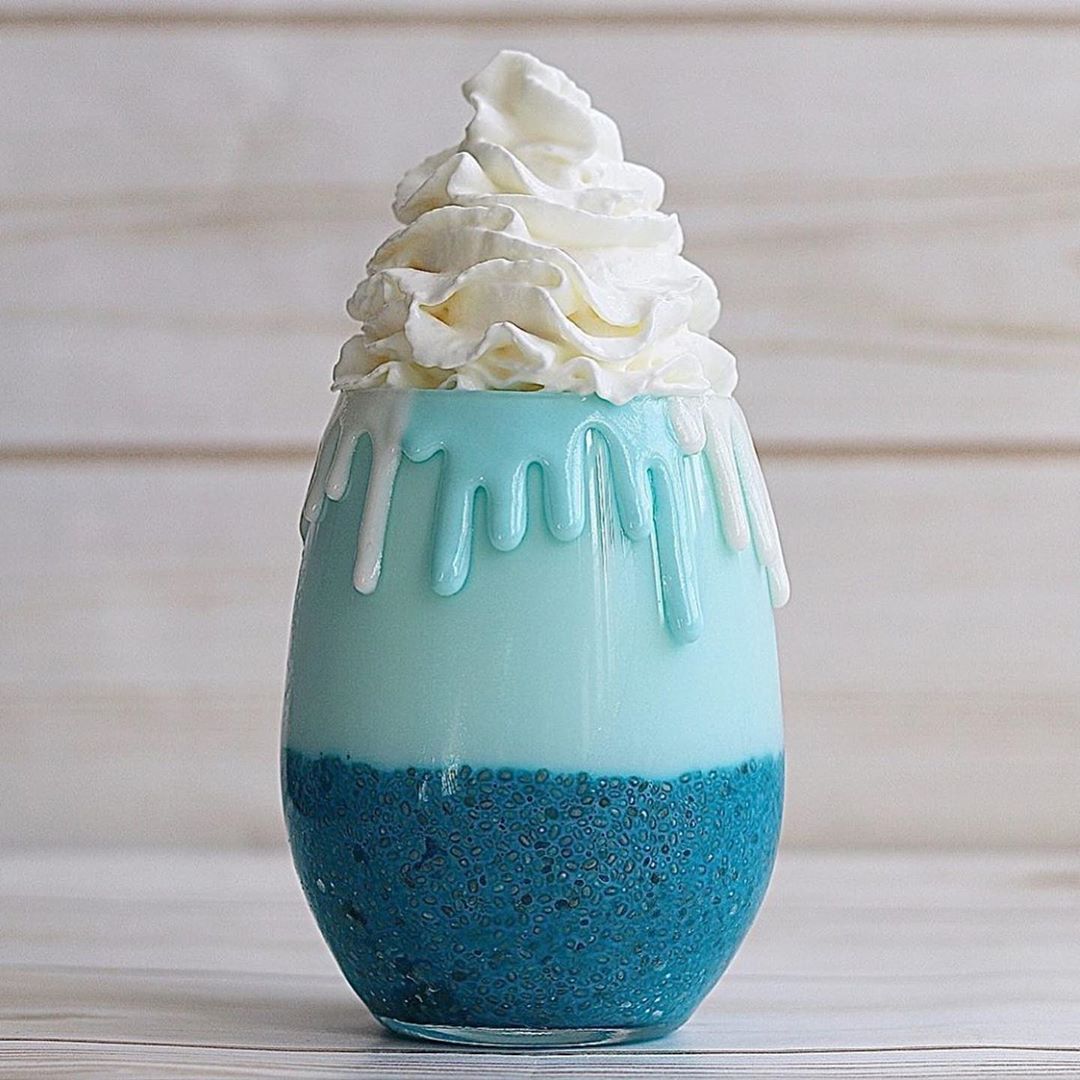 Blue Spirulina Smoothie Chia Jar