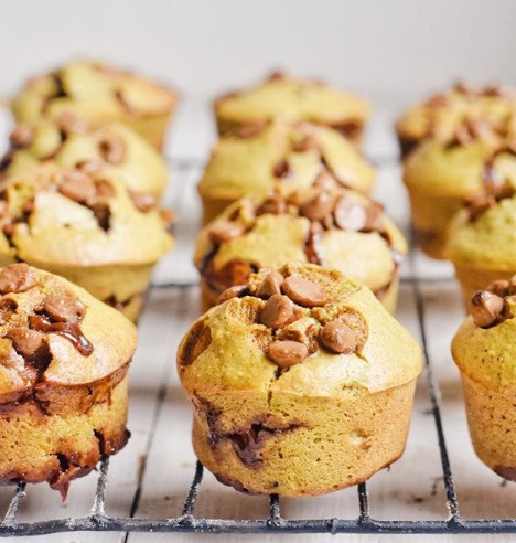 Nut Butter and Zucchini Chocolate Chip Muffin