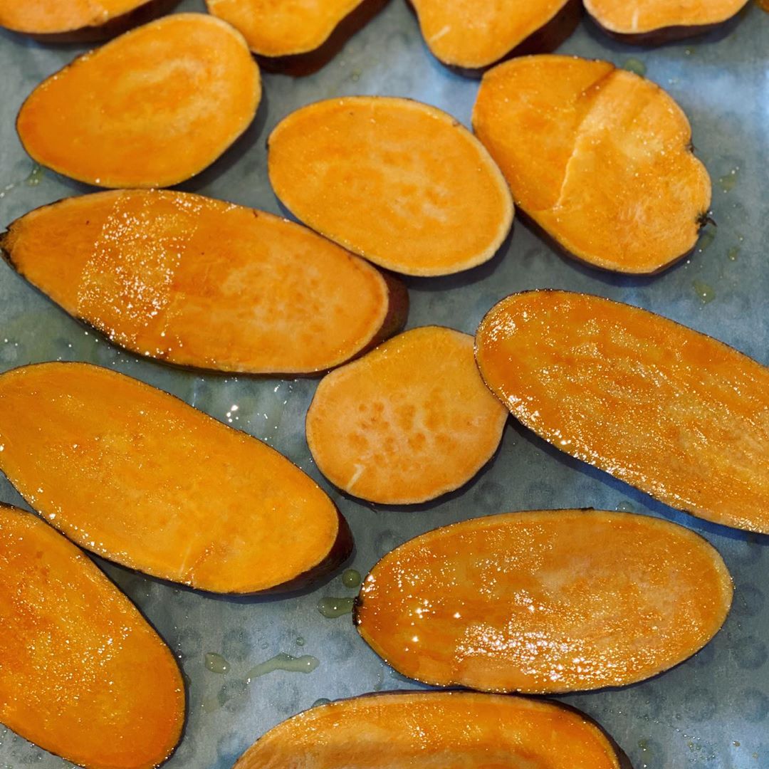Baked Sweet Potato with Leeks and Feta