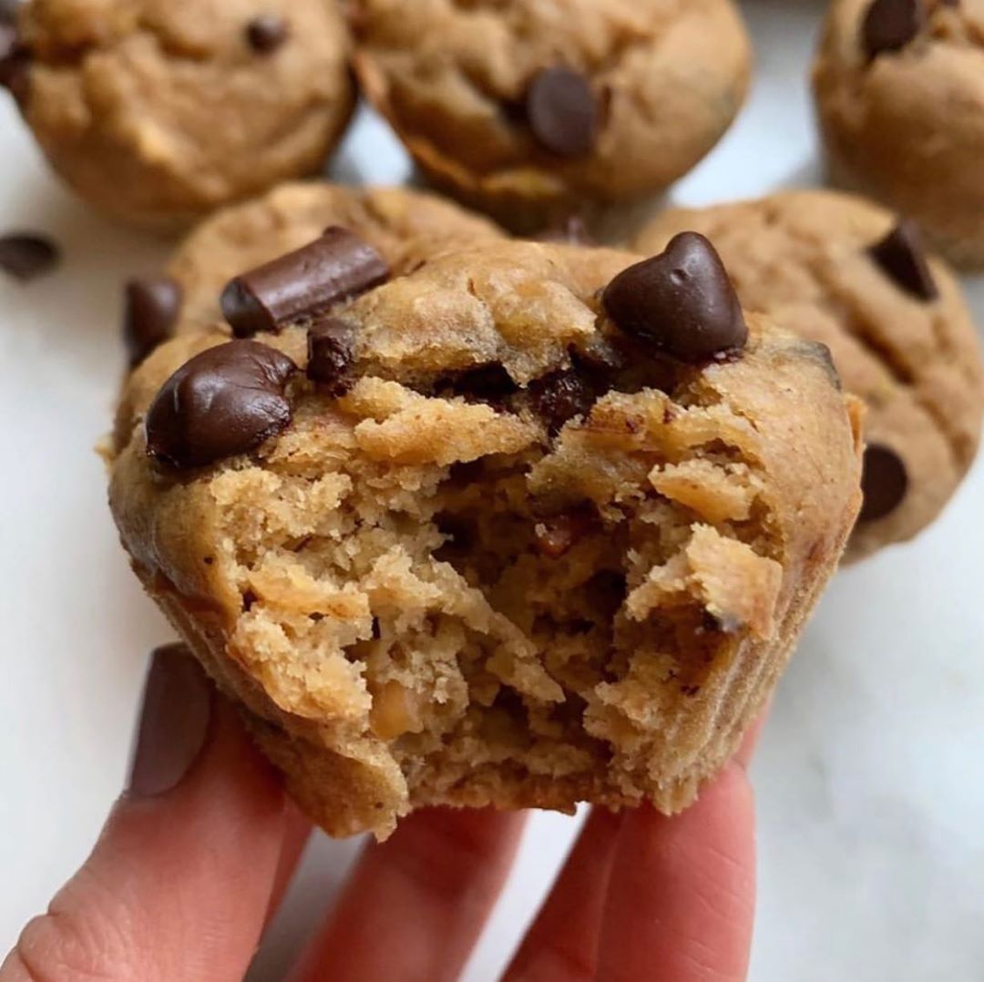 Peanut Butter and Banana Chocolate Chip Muffins
