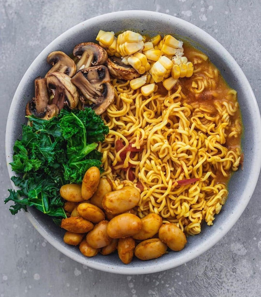 Coconut Noodle Soup with Turmeric Butter Beans and Tamarin Mushrooms