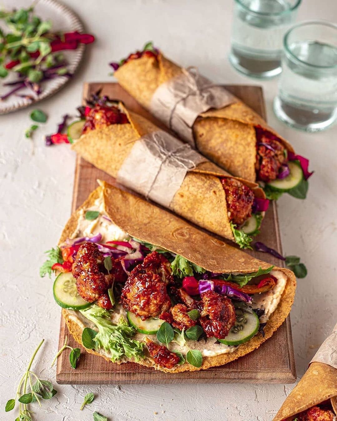 Maple Bbq Cauliflower Wraps