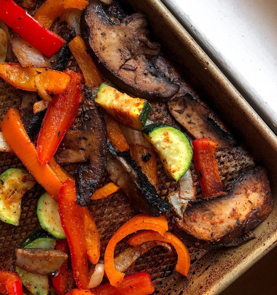 Quick Sheet Pan Portobello Mushroom Fajitas