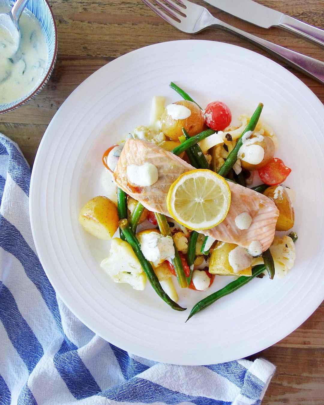 Roast Salmon and Summer Veg Traybake