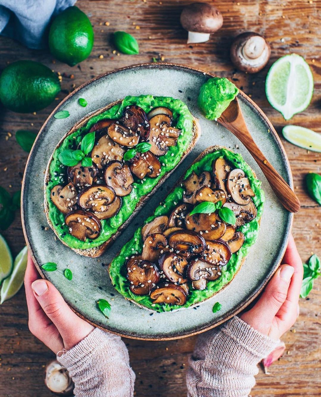 Avocado Toast with Garlic Mushrooms