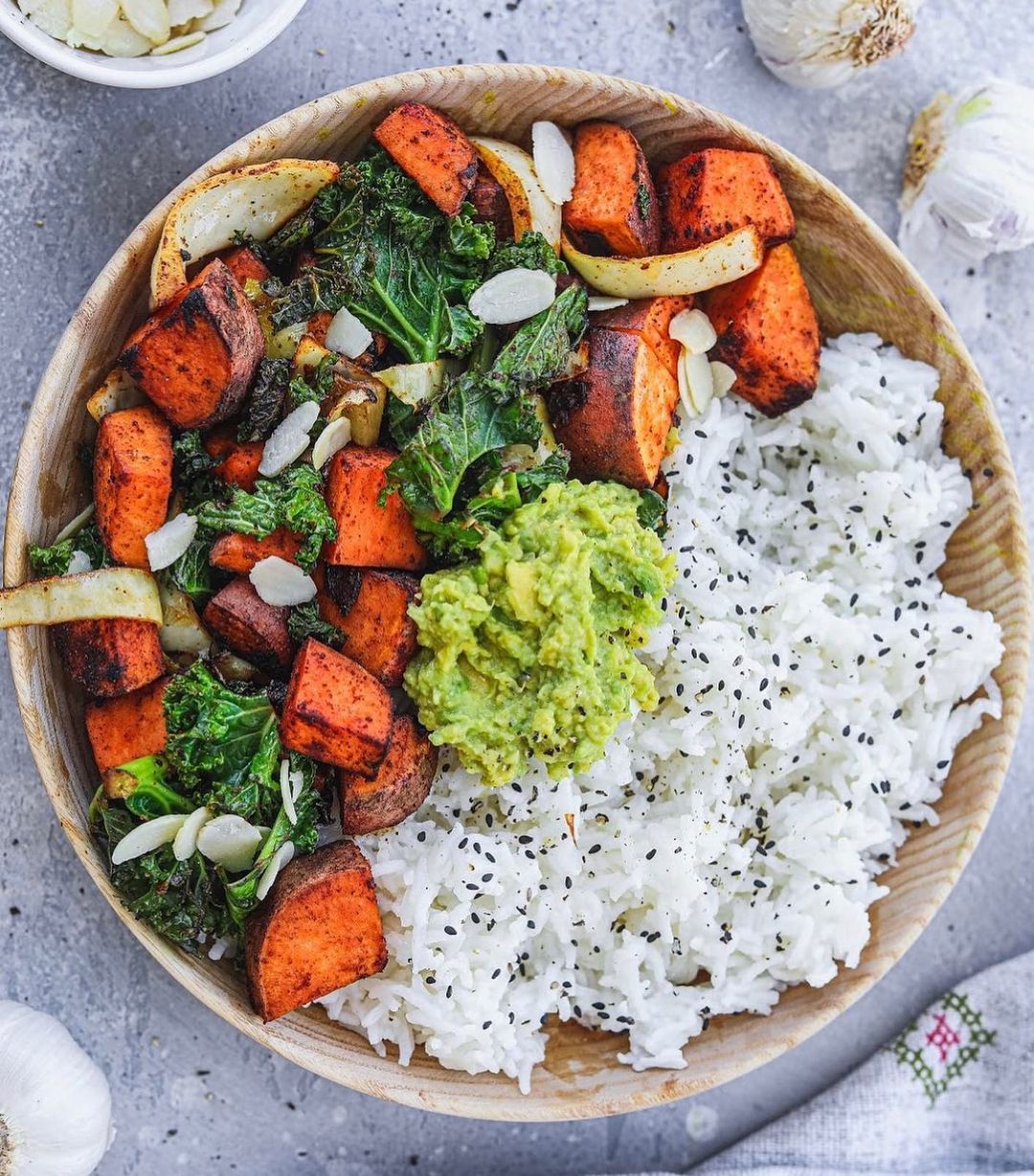 Skillet Sweet Potatoes with Kale