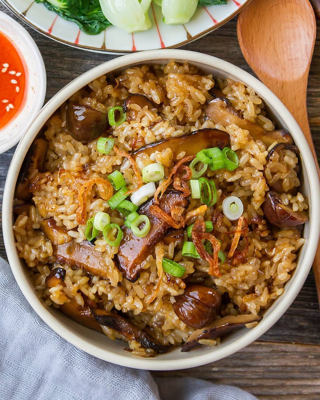 Mushrooms Chestnut Sticky Rice Bowl