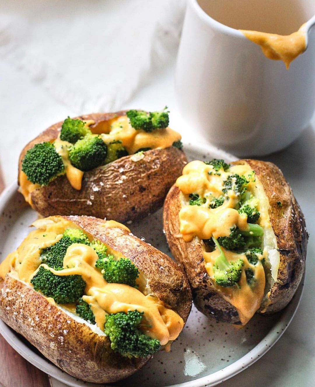 Deliciously Cheesy Broccoli Stuffed Potatoes