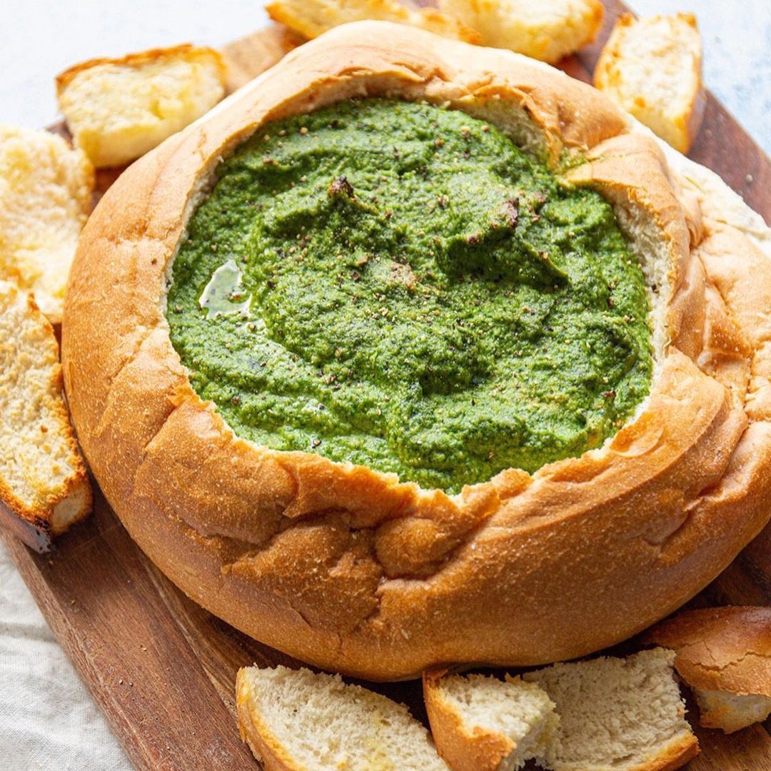 Vegan Spinach and Cheese Cob Loaf