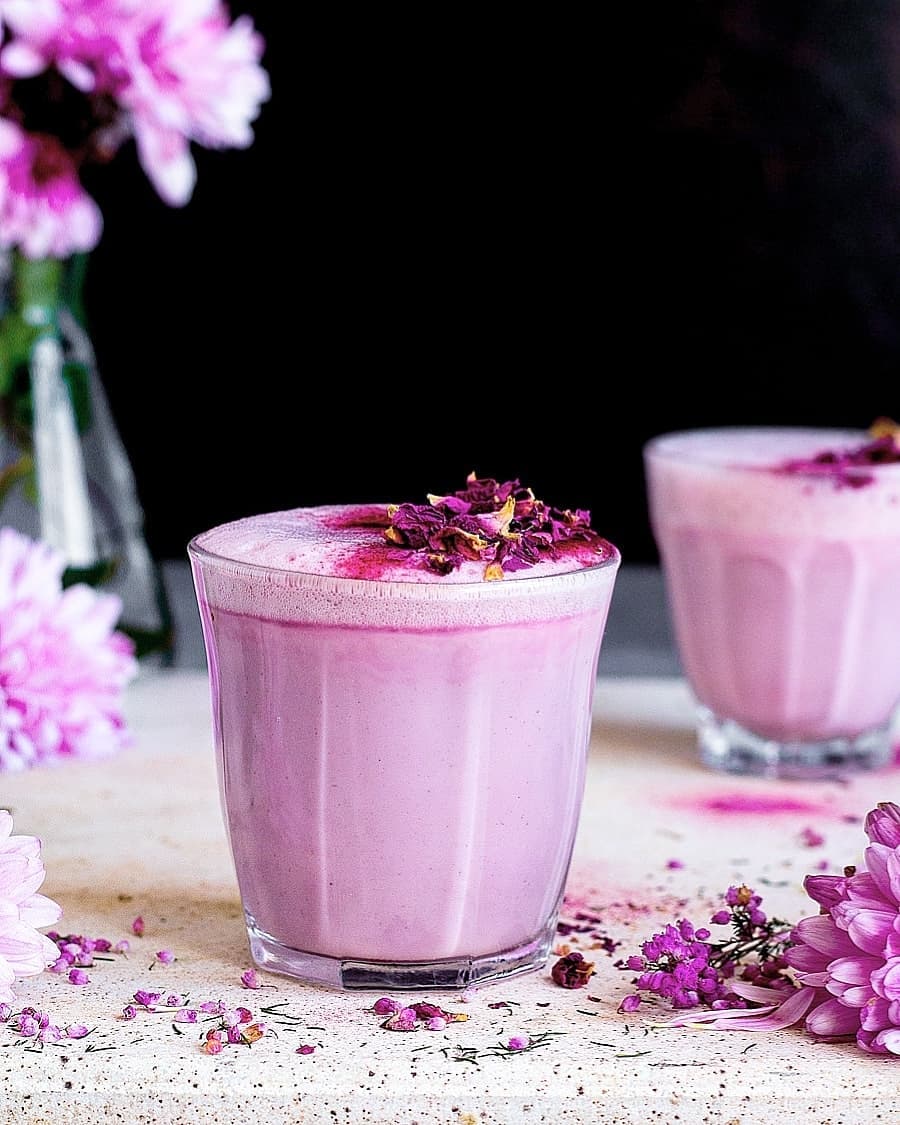 Homemade Vibrant Beetroot Latte Drink