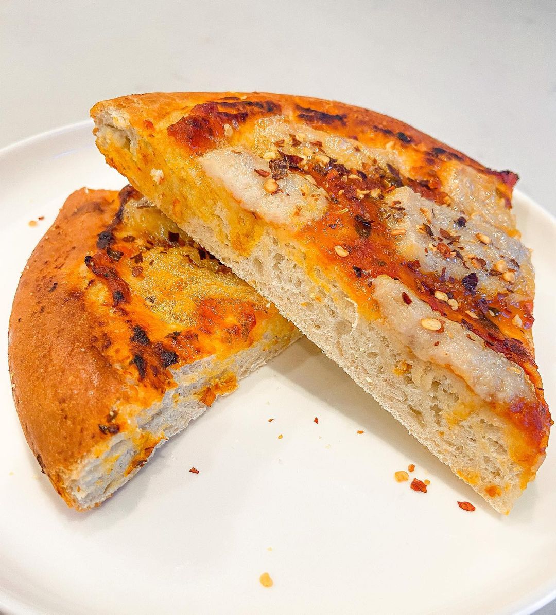Homemade Fluffy Pizza with Crispy Edges