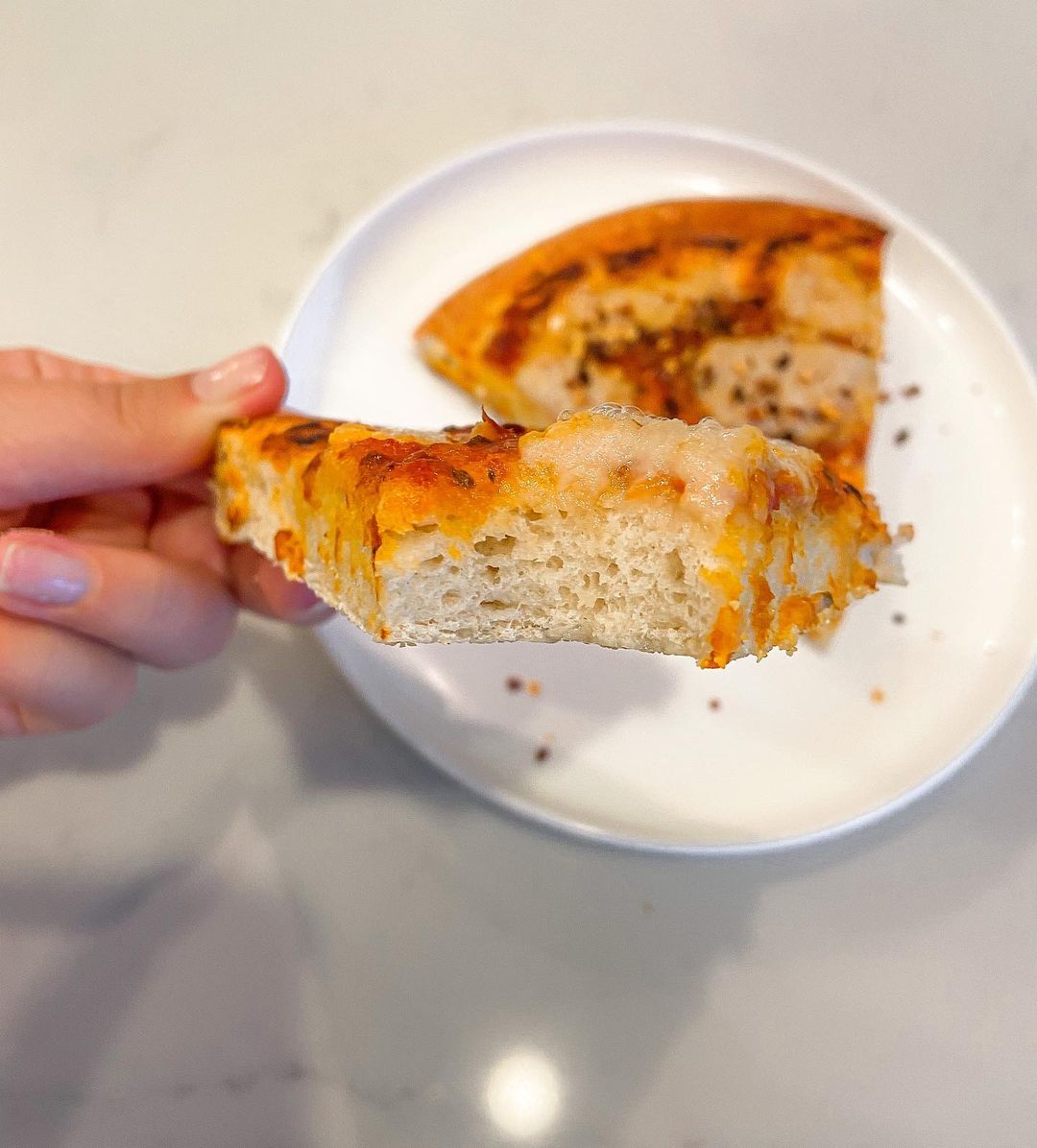 Homemade Fluffy Pizza with Crispy Edges
