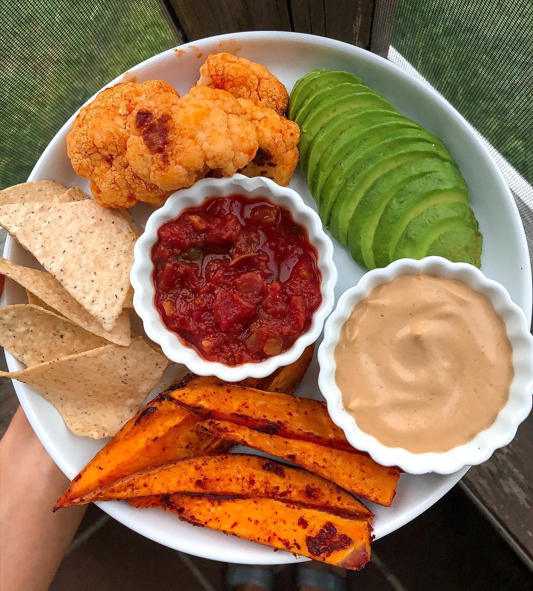 Veggie Snack Plate with Buffalo Cauliflower