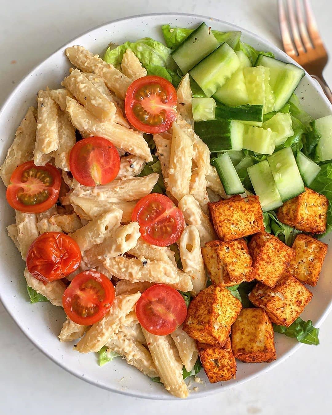 Creamy Hummus Pasta for Two