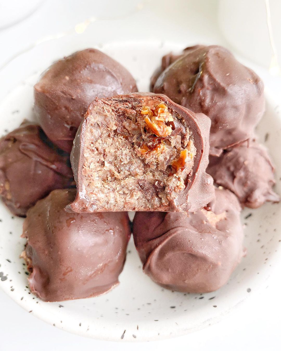 Frozen Goldenberry Cookie Dough Bites with Chocolate Coating