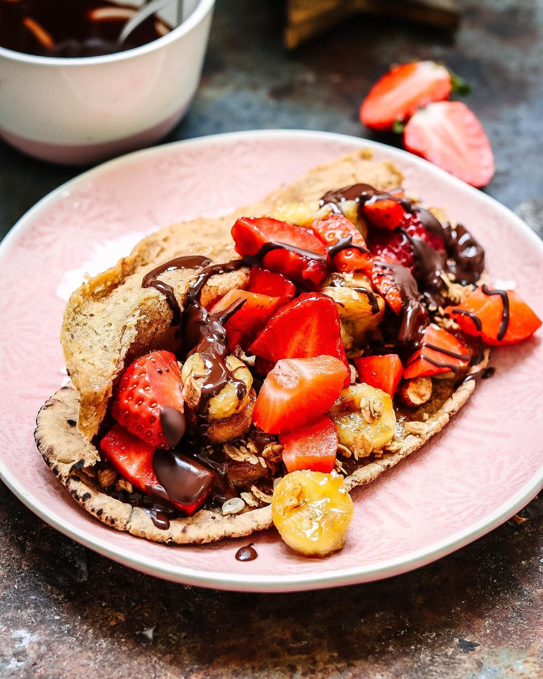 Fruity Breakfast Pitta with Maple Banana