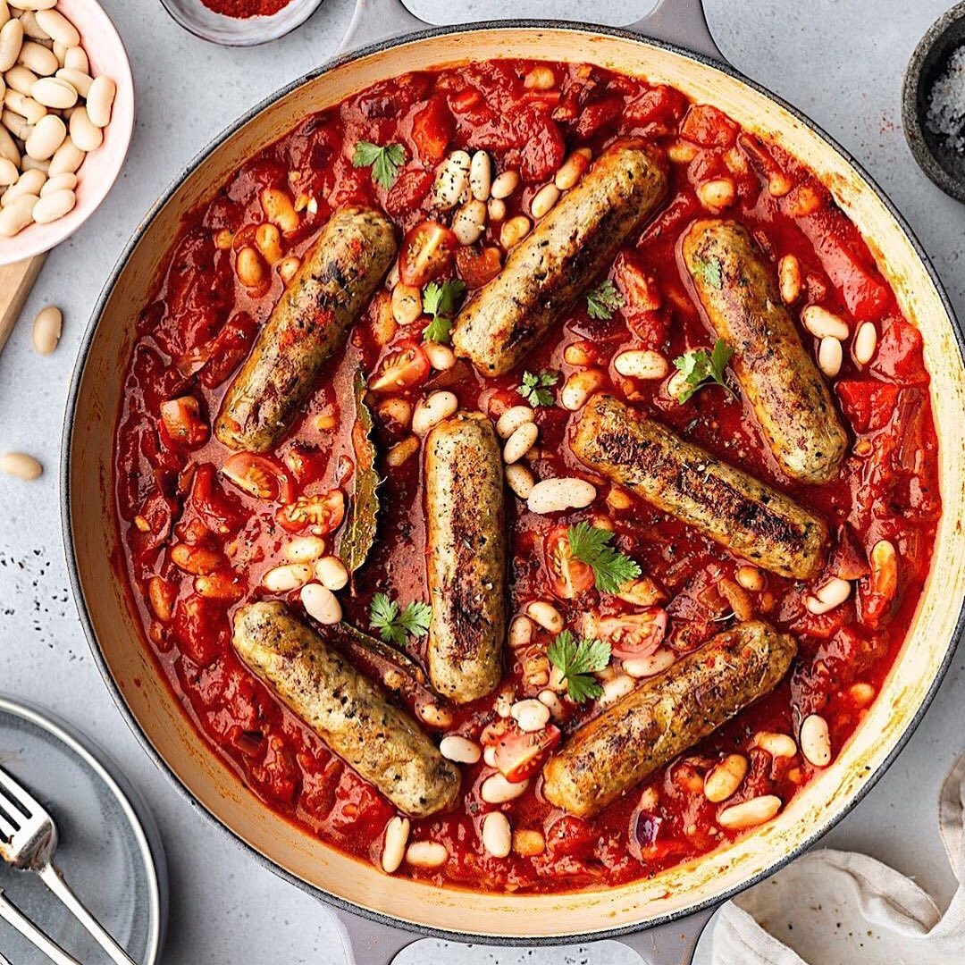 Vegan Sausage and Cannellini Bean Stew