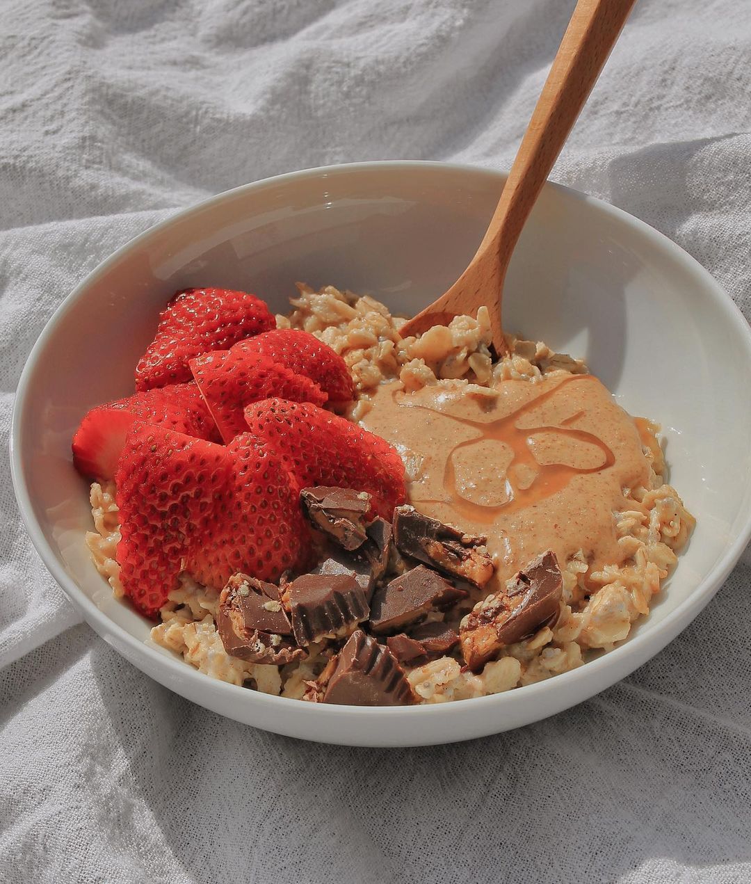 Spring Oatmeal with Cashew Milk and Chia Seeds