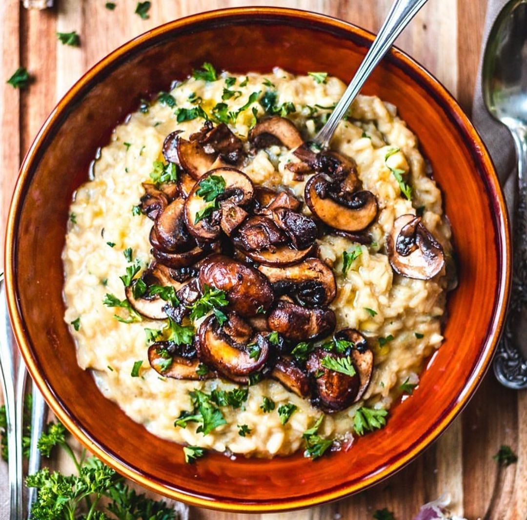 Creamy Mushroom Vegan Risotto