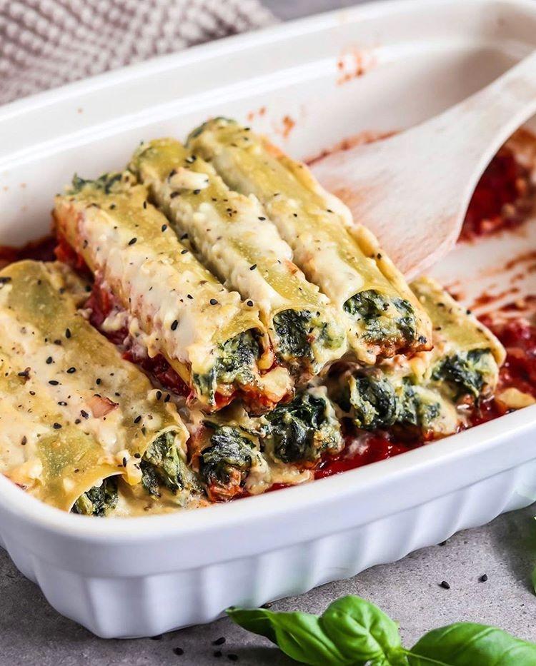 Vegan Spinach Ricotta Cannelloni