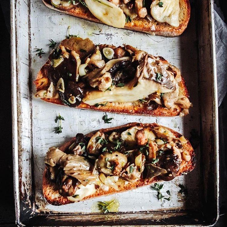 Garlicky Wild Mushrooms on Toast