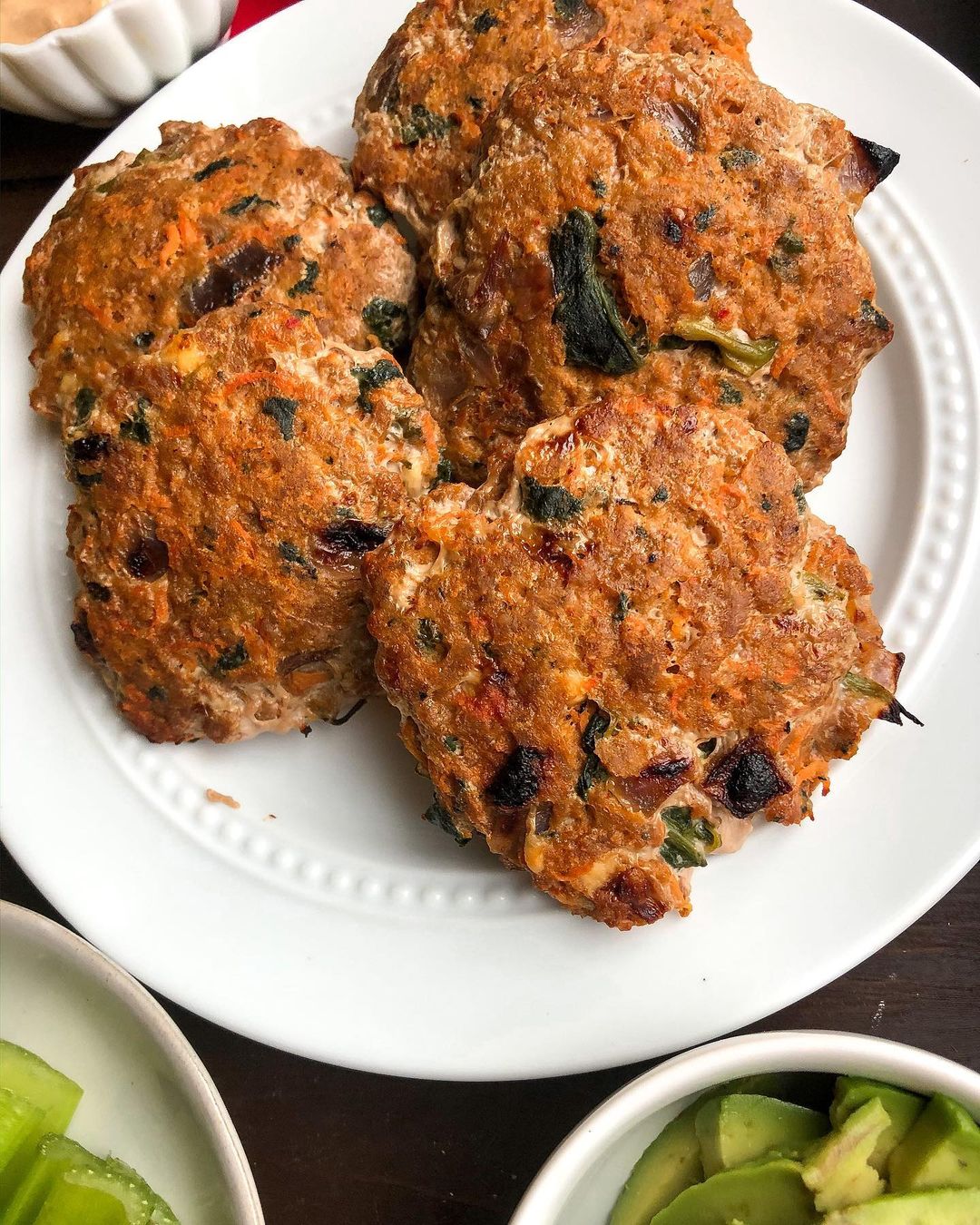 Buffalo Chicken Burgers with Spicy Corn