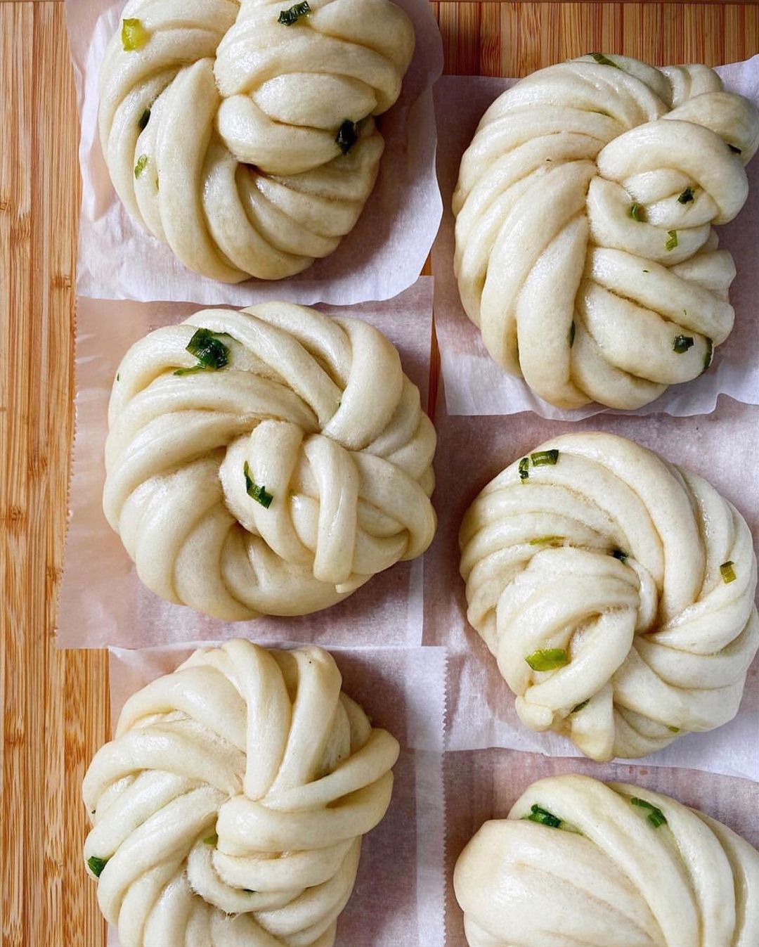 Steamed Bao Buns with Sesame Scallion Glaze