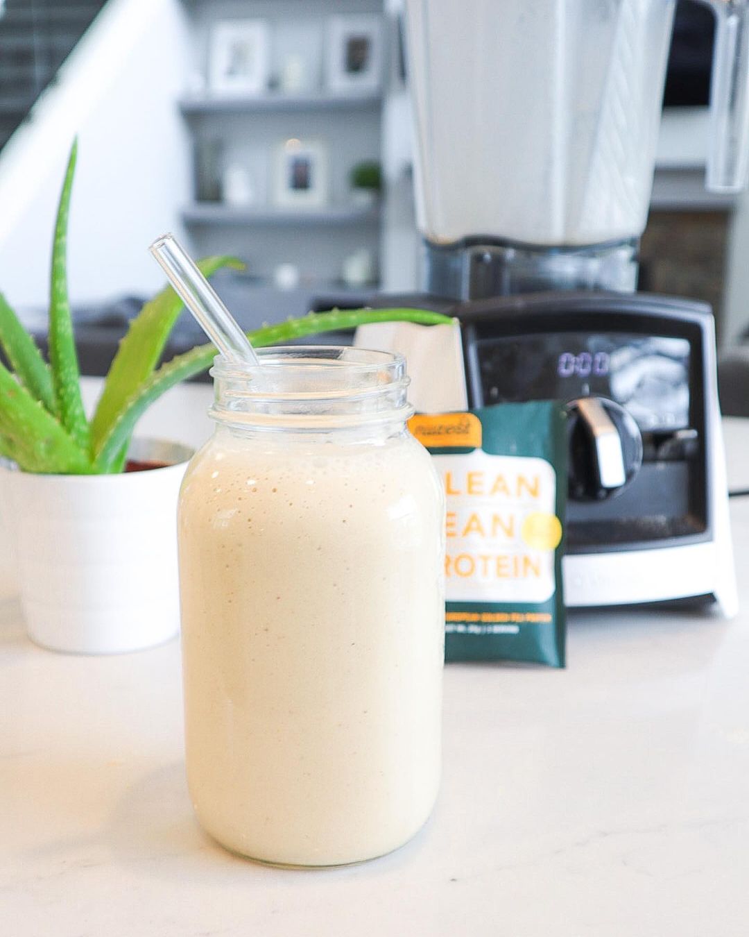 Vegan Banana Milkshake with Vanilla Protein