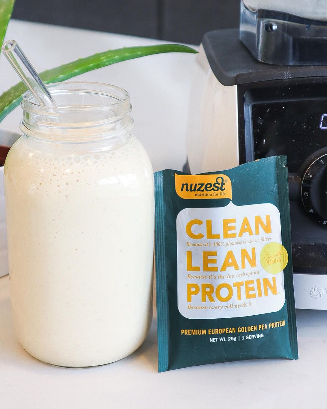 Vegan Banana Milkshake with Vanilla Protein